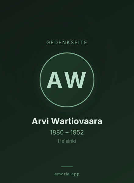 Gedenkportrait von Arvi Wartiovaara