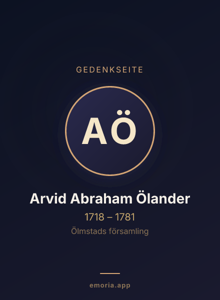Gedenkportrait von Arvid Abraham Ölander