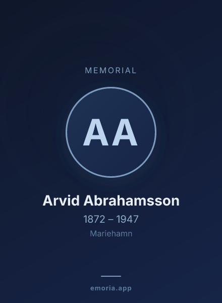 Memorial portrait of Arvid Abrahamsson