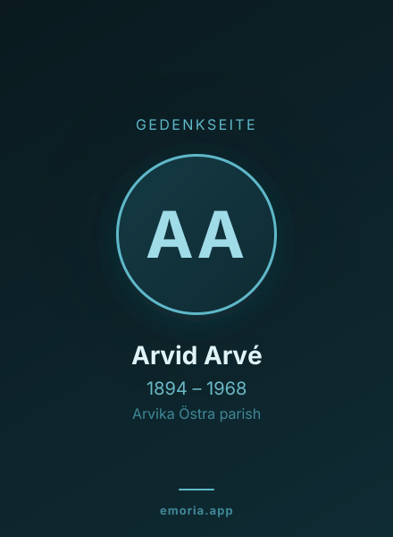 Gedenkportrait von Arvid Arvé