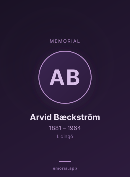 Memorial portrait of Arvid Bæckström