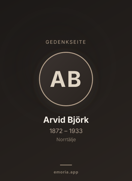 Gedenkportrait von Arvid Björk