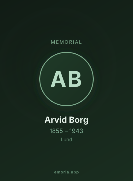 Memorial portrait of Arvid Borg
