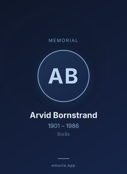 Memorial portrait of Arvid Bornstrand