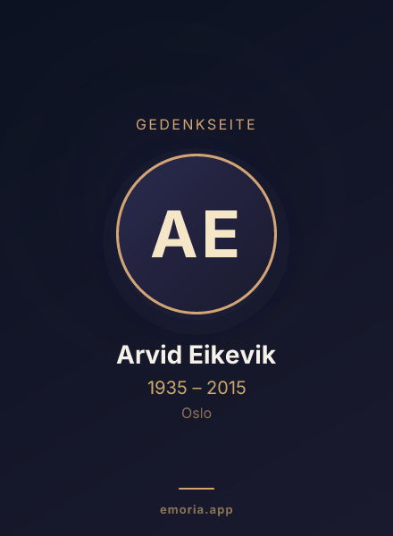 Gedenkportrait von Arvid Eikevik
