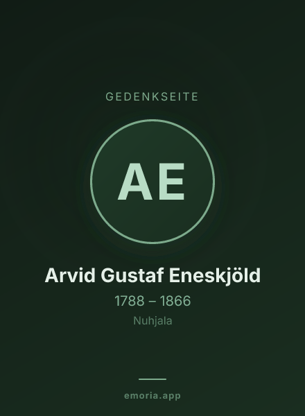Gedenkportrait von Arvid Gustaf Eneskjöld