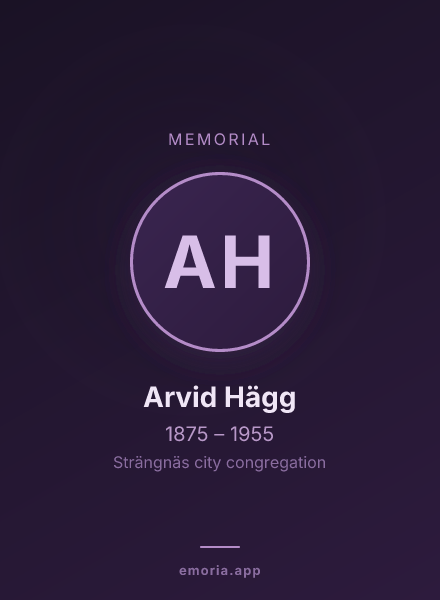 Memorial portrait of Arvid Hägg