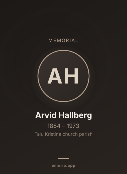 Memorial portrait of Arvid Hallberg