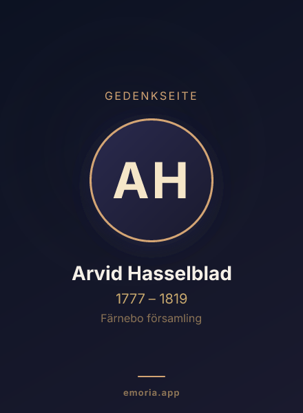 Gedenkportrait von Arvid Hasselblad