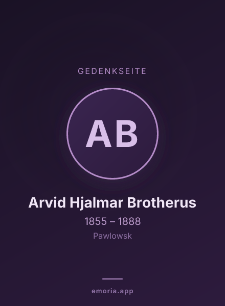 Gedenkportrait von Arvid Hjalmar Brotherus