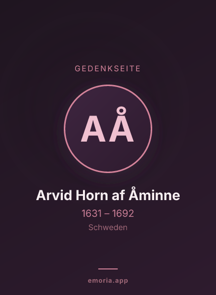 Gedenkportrait von Arvid Horn af Åminne