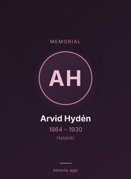 Memorial portrait of Arvid Hydén