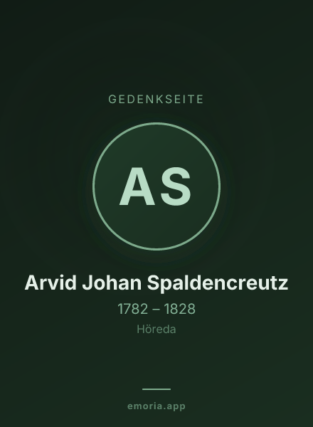 Gedenkportrait von Arvid Johan Spaldencreutz