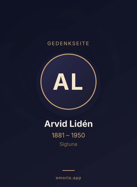 Gedenkportrait von Arvid Lidén
