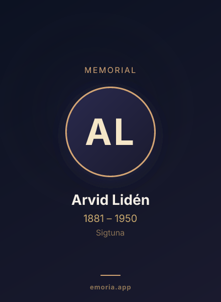 Memorial portrait of Arvid Lidén