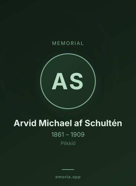 Memorial portrait of Arvid Michael af Schultén