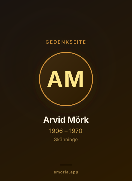 Gedenkportrait von Arvid Mörk