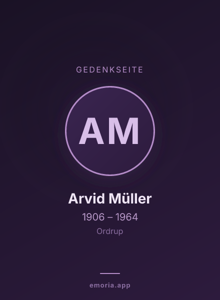 Gedenkportrait von Arvid Müller