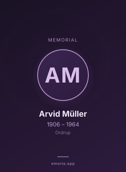 Memorial portrait of Arvid Müller