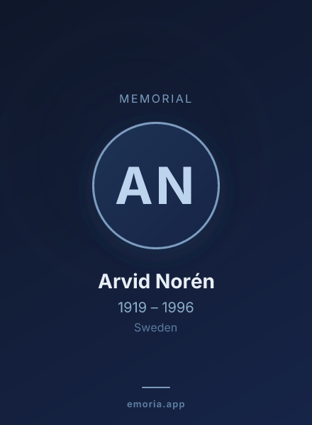 Memorial portrait of Arvid Norén