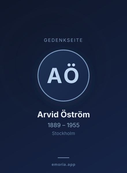 Gedenkportrait von Arvid Öström