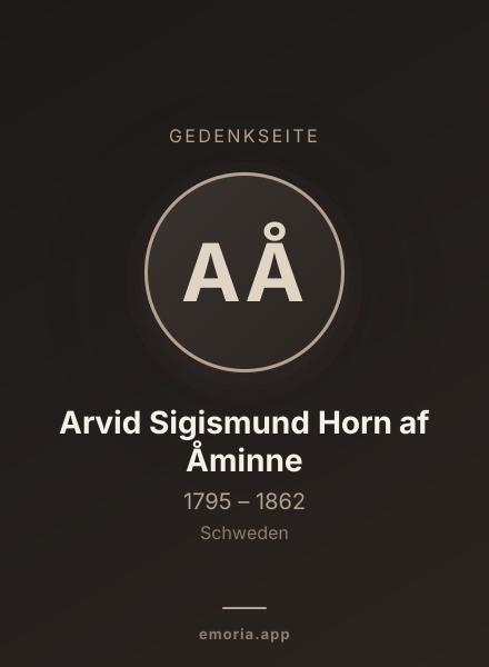 Gedenkportrait von Arvid Sigismund Horn af Åminne