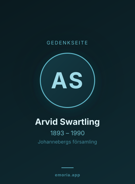 Gedenkportrait von Arvid Swartling
