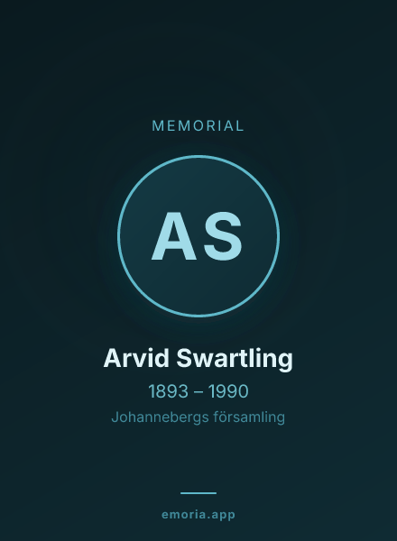 Memorial portrait of Arvid Swartling