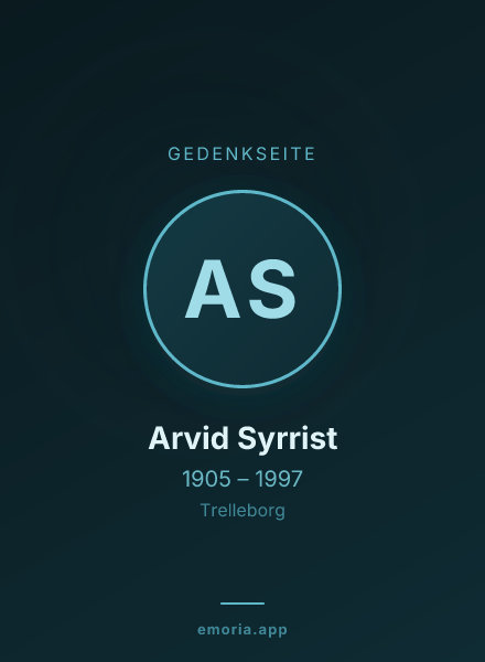Gedenkportrait von Arvid Syrrist