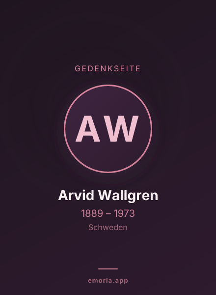 Gedenkportrait von Arvid Wallgren