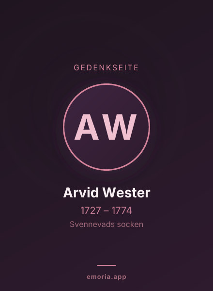 Gedenkportrait von Arvid Wester