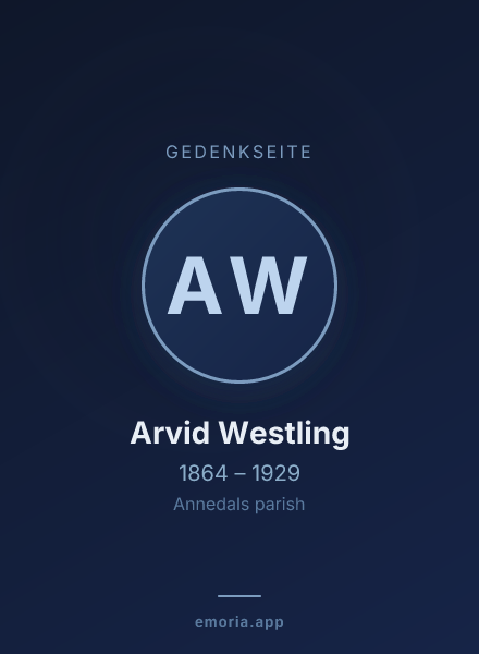 Gedenkportrait von Arvid Westling