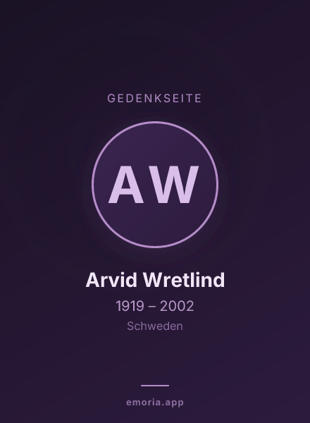 Gedenkportrait von Arvid Wretlind