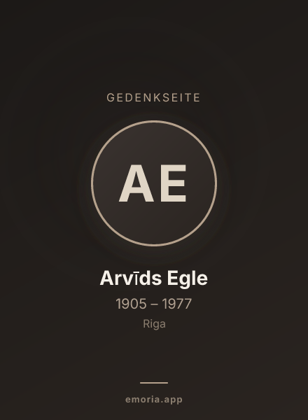 Gedenkportrait von Arvīds Egle