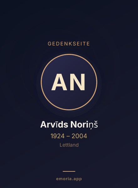 Gedenkportrait von Arvīds Noriņš