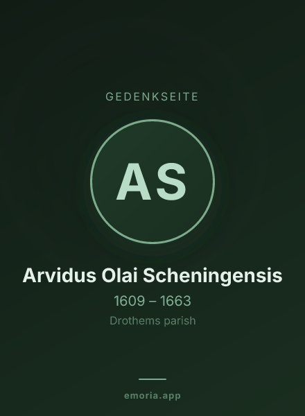 Gedenkportrait von Arvidus Olai Scheningensis