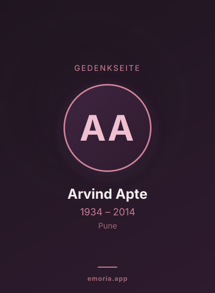 Gedenkportrait von Arvind Apte