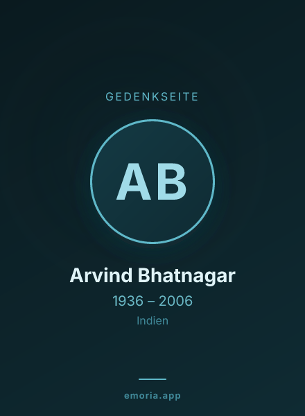 Gedenkportrait von Arvind Bhatnagar