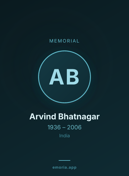 Memorial portrait of Arvind Bhatnagar
