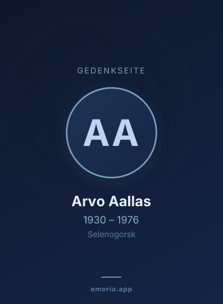 Gedenkportrait von Arvo Aallas