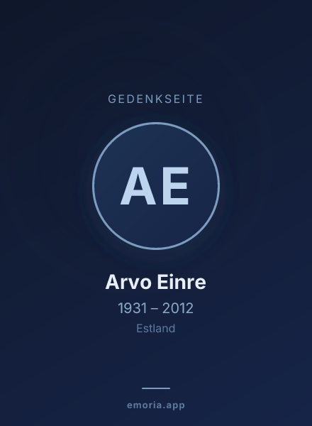 Gedenkportrait von Arvo Einre