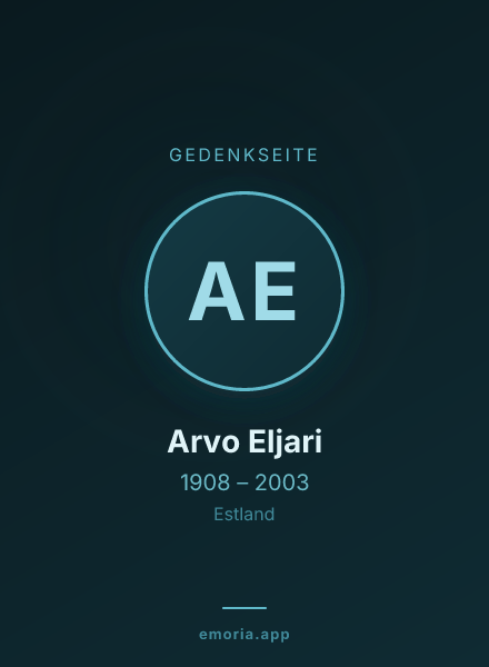 Gedenkportrait von Arvo Eljari