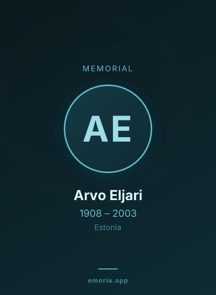 Memorial portrait of Arvo Eljari