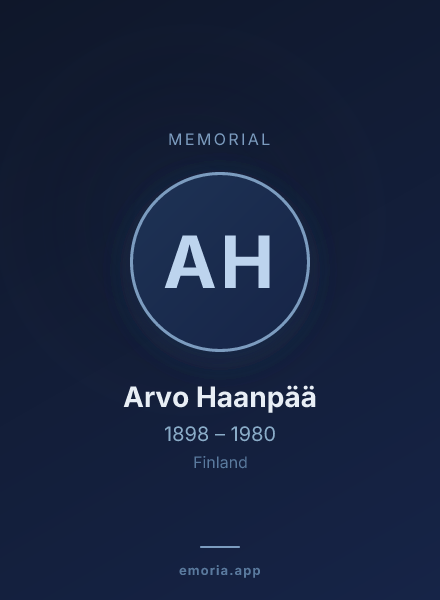 Memorial portrait of Arvo Haanpää