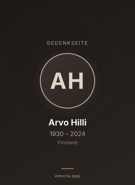 Gedenkportrait von Arvo Hilli