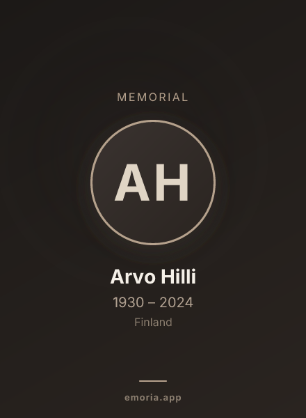 Memorial portrait of Arvo Hilli