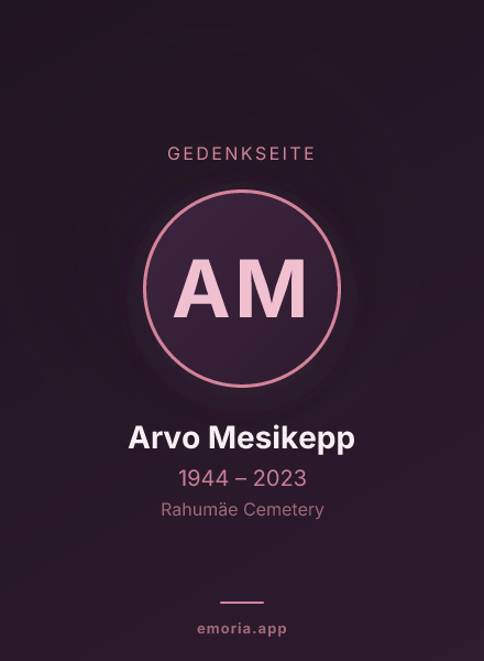 Gedenkportrait von Arvo Mesikepp