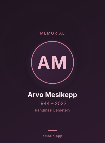 Memorial portrait of Arvo Mesikepp