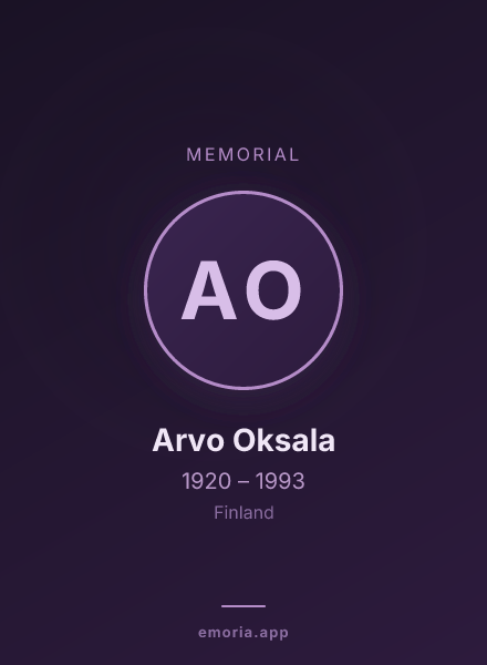 Memorial portrait of Arvo Oksala