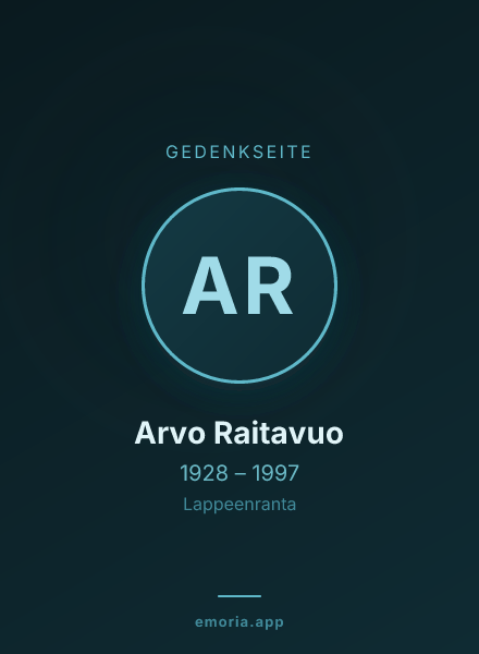 Gedenkportrait von Arvo Raitavuo